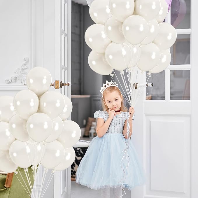 50pcs Pearl White Balloons, Helium 12inch Pearl White Party Balloon | Balloons - Image 4