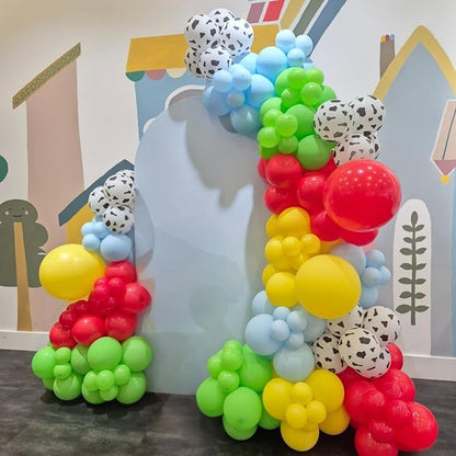 Red Yellow Blue Balloons, 12 Inch Cow Print Sky Blue Cloud Balloons and Red - Image 6