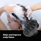 MOCHTERO Handheld Scalp Massager, for Stress Relax Hair Growth,Silicone Hair Brush, Black