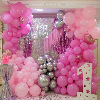 Pink White Balloon Set, Confetti and Macaron Latex Matte Balloons - Image 4