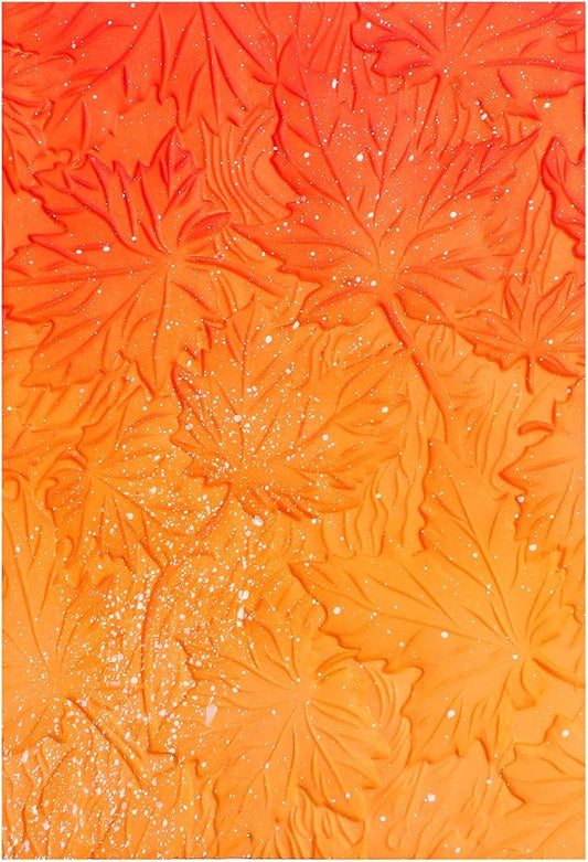 3D Embossing Folder for Card Making Maple Leave Background Plastic Embossing by CYFUNDESIGN