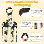 2 Pcs Afro Pick Comb for Natural Curly Hair,Portable Styling Hair Pick for Travel,Anti-Static,Cute Afro Comb for Women Men and Girls(Brown-T13)