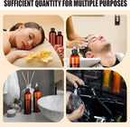 Barydat 50 Pcs 8 oz Squeeze Bottle Twist Top Applicator Bottles Empty Hair Oil Bottle with Funnels Refillable Amber Plastic Bottles for Liquid Hair Oil Shampoo Lotion