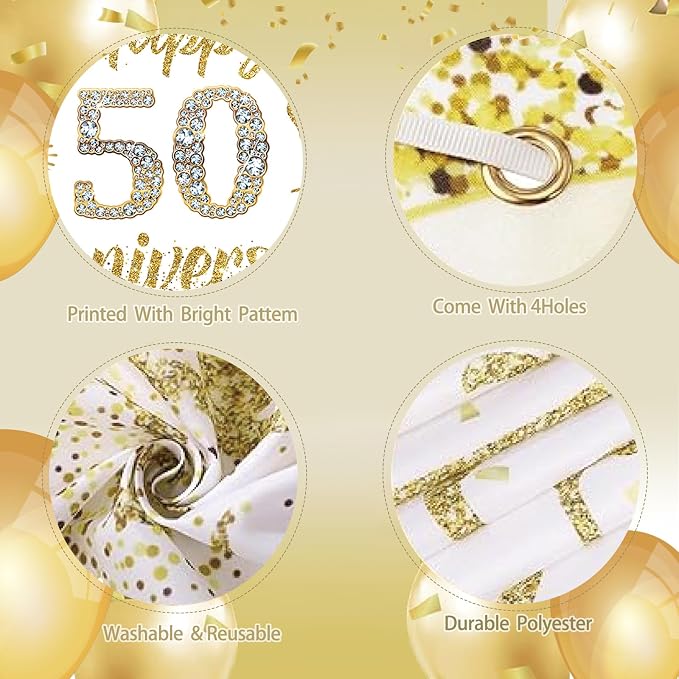 50th Wedding Anniversary Banner Decorations - Image 6