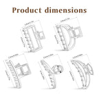 CWJCYTNSN Small Silver Hair Clips, 10Pcs Metal Simple Hair Claw Clips for Women Thick Thin Hair, Non-Slip Hair Clips for Women and Girls, Strong Hold Hair Accessories