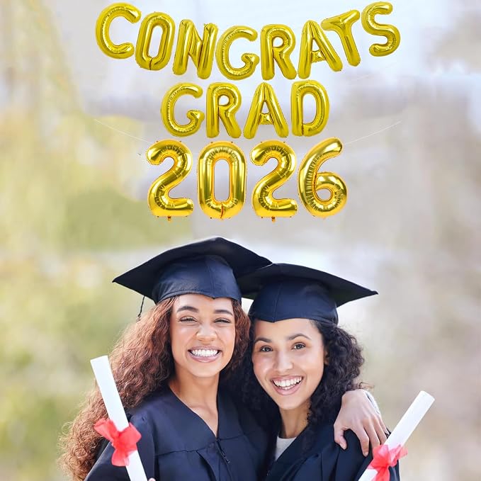 TONIFUL Graduation Balloons 16 Inch Gold Congrats Grad Balloons 16 Inch Gold - Image 6