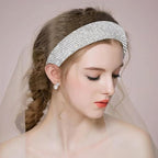 Sparkly Wide Headbands for Women Girls,2PCS Rhinestone Padded Headband Sliver Purple Glitter,Fashion Sparkle Rhinestone Hairbands Hair Hoop for Daily Prom Party Head Accessories
