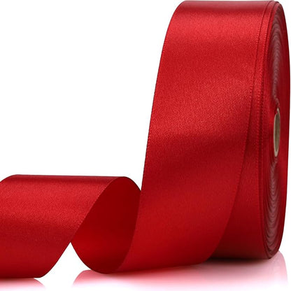 1-1/2 Inch 60 Yards Wine red Solid Satin Ribbon by Unknown