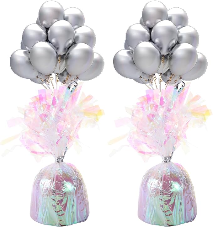2 Pcs Balloon Weights Holographic Metallic Anchor Balloon Holder by Unknown