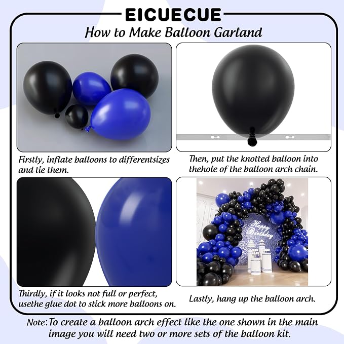 Blue and Black Balloon Arch Kit - Image 3