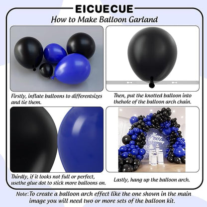 Blue and Black Balloon Arch Kit - Image 3