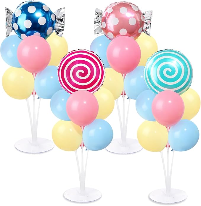 4 Sets Pastel Sweet Candy Theme Party Balloons Stand Kit by Naozinebi