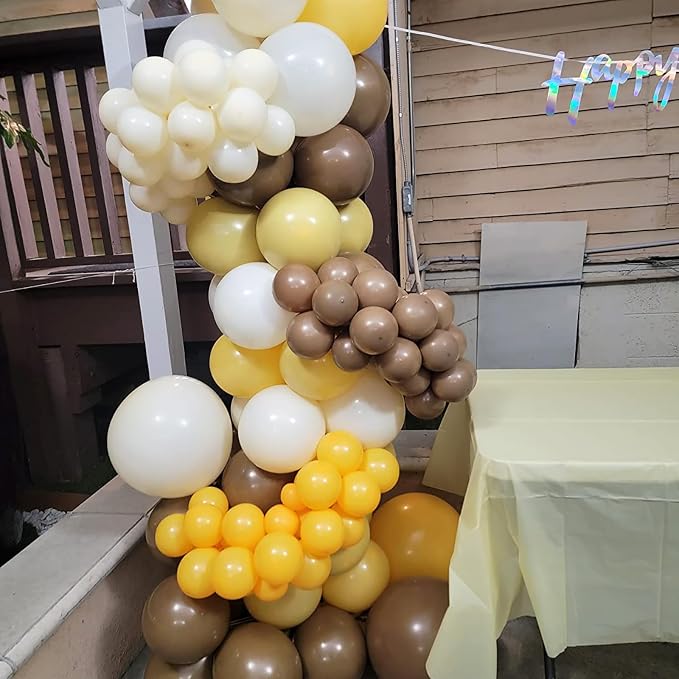 Mustard Yellow and Beige Balloon Garland Kit, Pastel Yellow Cream White Sand - Image 5