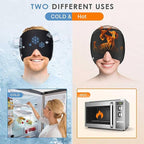 Cold Head Cap, Ice Head Hat, Compressed Ice Head Wrap Wearable Comfortable &Strechable-Black