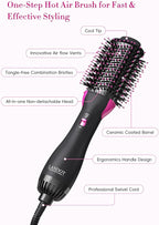 Hair Dryer Brush Blow Out Brush - Hot Air Styler and Volumizer for Smooth, Frizz-Free Results - 60mm Oval Barrel HairDryer for Salon Blowout & Dry Quickly - One-Step Drying Volumizing Straightening