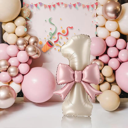 40 Inch Cream Number 1 Balloon - Image 5
