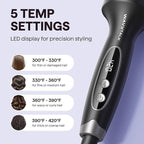 Wavytalk Thermal Brush Blowout Boost Grande, 1.77 Inch Heated Round Brush for Long Hair, Tourmaline Ceramic Negative Ion Technology Reduce Hair Damage, Dual Voltage Black