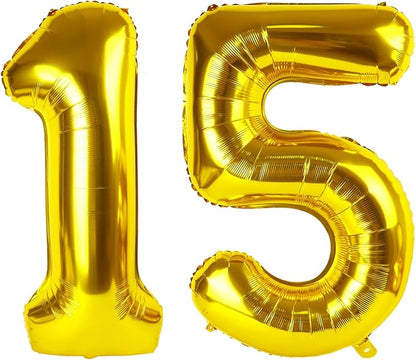 Numbers 14 Balloon 40Inch Gold Balloons by Argthjy