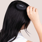 The Hair Shop Mini Black Loop Brush - Salon Professional Grade with Matted Black & Ergonomic Travel Size Design- Small & Safe Detangler Tool for 100% Remy Human and Synthetic Hair Extensions and Wigs