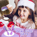 Toddler Hair Brush - Mini Hair Brush for Kids - Travel Brush for Boys and Girls - Unicorn Brush with Air Cushion - Pupple
