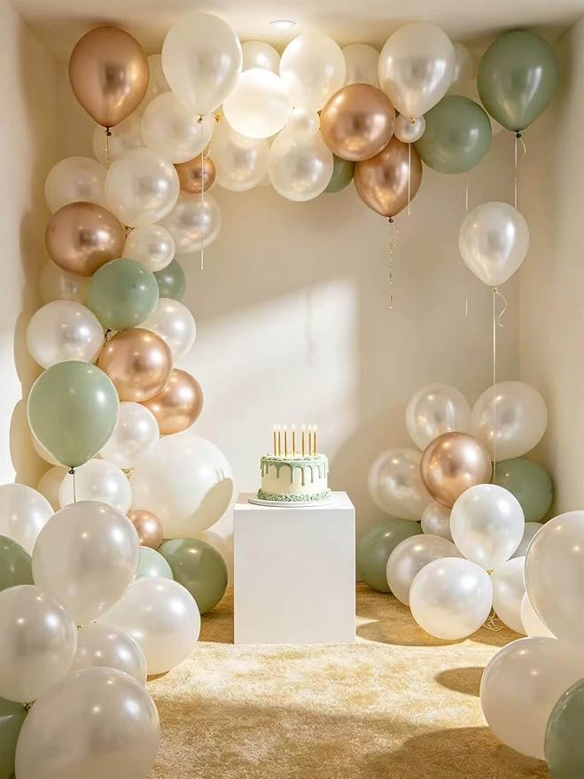 Pearl White Balloons 55 Pcs Inch White Latex Balloon Arch Kit Garland - Image 8