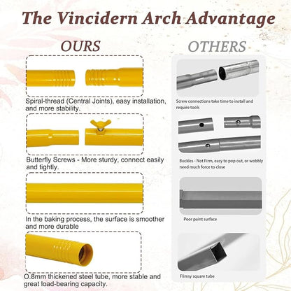 Vincidern Metal Wedding Arch Backdrop Stand Set of 3, Party Arch Stand - Image 5