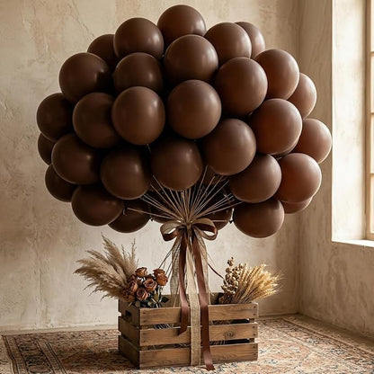 50pcs Matte Brown Balloons 12 Inch, Premium Dark Coffee Thick Latex Party - Image 5