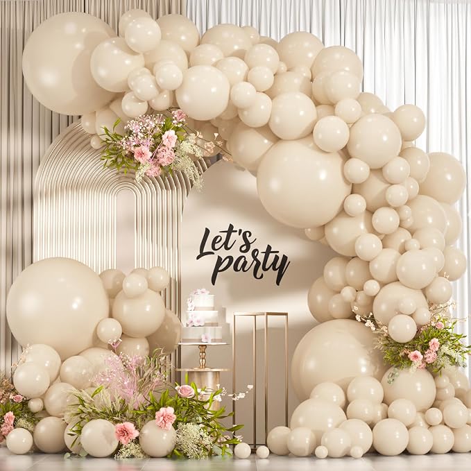 114pcs white Sand Balloons Different Sizes Pack, 18 12 10 5 Inches Balloon | by ZizasAry