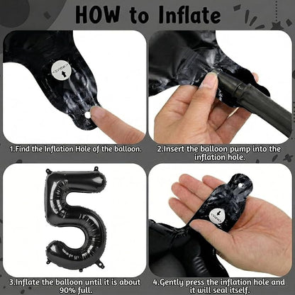Black Number 15 Balloon 40 Inch, Foil Numeral - Image 5