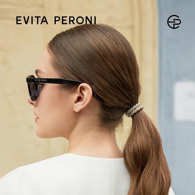 EVITA PERONI 12 Pcs Hair Ties, High Elastic Ponytail Holders, Hair Ties No Damage for Thick Curly Hair Women Men (Latte Foam)
