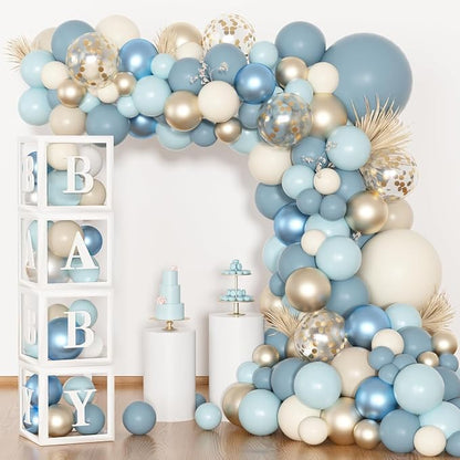 Dusty Blue Balloons Arch Kit, Different Sizes 18 12 10 5Inch Fog Blue Sand - Image 7