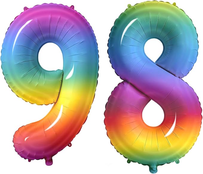 Number 98 Balloons for 98th Birthday Party Decorations, 0-100 Large No.98 by Joycard