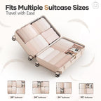 Veken 9/11 Set Compression Packing Cubes for Travel Essentials,Compressible Expandable Large Luggage Suitcase Organizer Bags for Clothing,Durable Space Saver Storage Bags with Toiletry Bags(Beige)