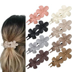 8 Pcs Flower Hair Claw Clips, Matte Flat Frangipani Hair Clips, Beach Tropical Party Strong Hold Jaw Hair Clips for Women Girls Thin Thick Curly Straight Hair Accessories (8 PCS Frangipani)