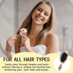 Mini Hair Brush,Cute Detangling Travel Hair Brush,Soft Bristles for Effortless Tangle Removal,Detangler Hairbrush for Women Men Boys Girls Kids Wet Dry All Hair Types (Orange Tulip, Mini)