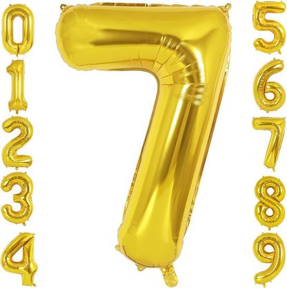 40 Inch Gold Number 7 Foil Balloon by TNCDJKPA