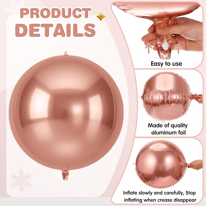 Jenaai 30 Set Round Foil Balloons Bulk 22 Inch 4d Metallic Giant Balloons Set - Image 5
