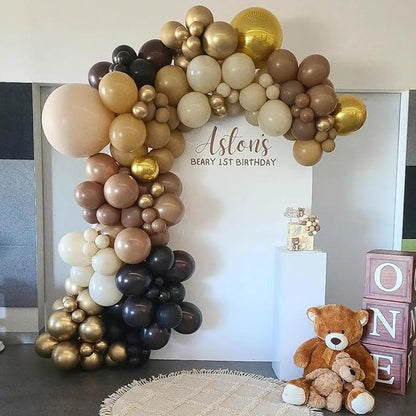 Brown Balloons, 12 Inch Retro Brown Sand White Cocoa Coffee Apricot Beige Nude - Image 8