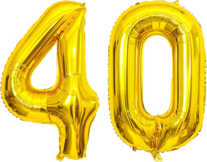 Gold Number Balloons Birthday Balloons by United-UnicornsParty