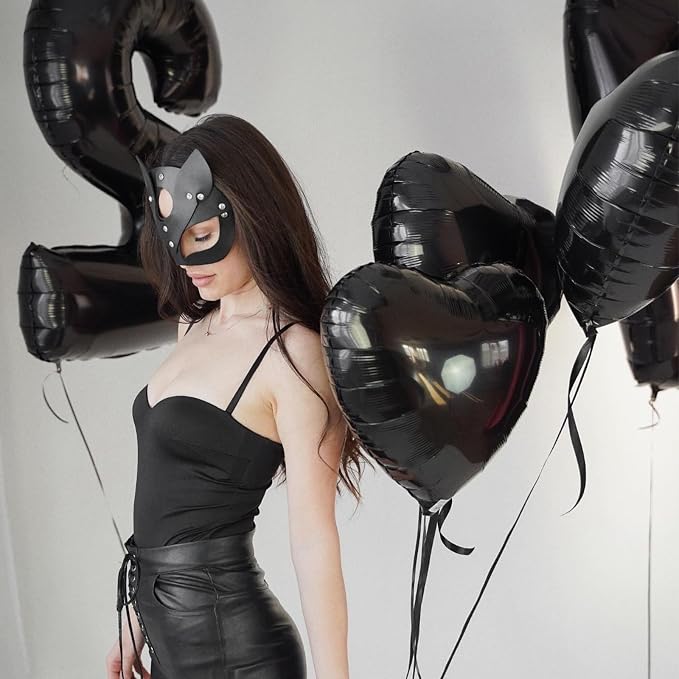 Black Heart Balloons, 18Inch Helium Polyester Film Balloon - Image 5