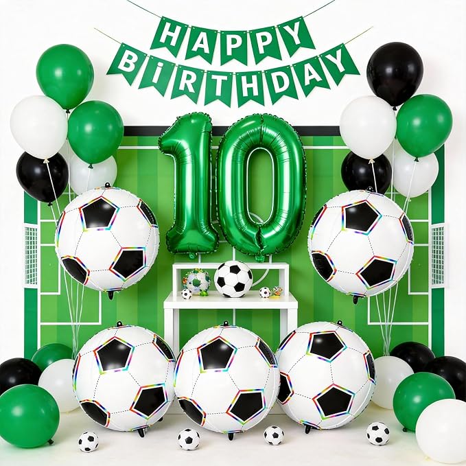 Soccer Ball Balloons, 22 Inch Soccer Balloons Laser Round Sphere Balloon - Image 5
