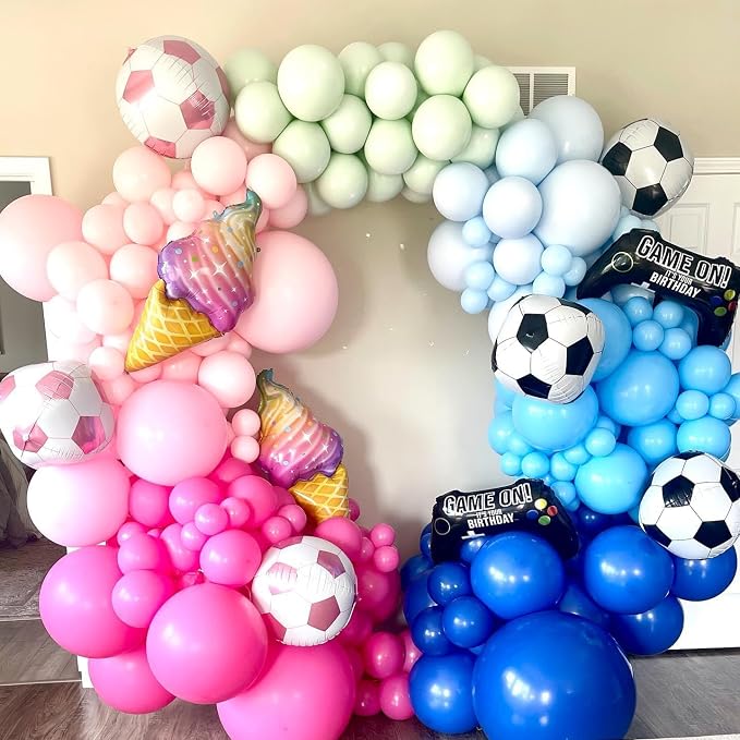 10 Pack 18 Inch Blue Soccer Foil Balloons Football Helium Metallic Mylar - Image 5