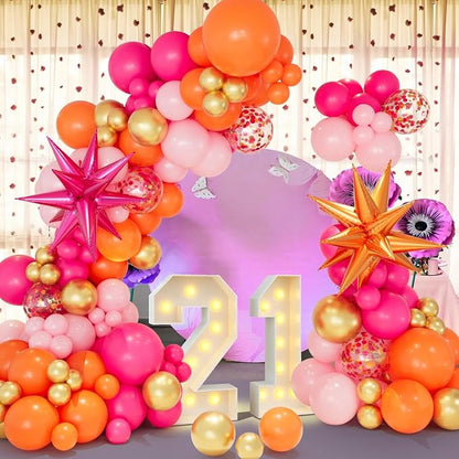 Pink Orange Balloon Garland Arch Kit - Image 3
