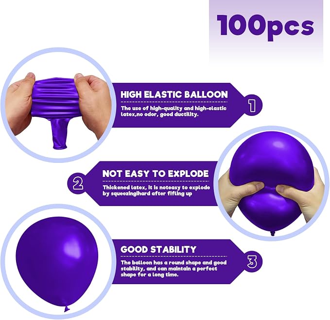 Purple Balloons Birthday Party Balloons - Image 2