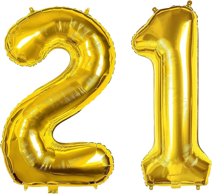 40 Inch Number Balloons 12/21 Gold Big Giant Jumbo Number Foil Mylar Balloons - Image 3