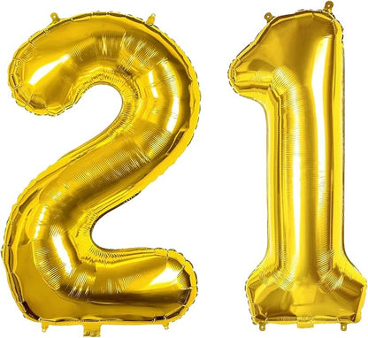 40 Inch Number Balloons 12/21 Gold Big Giant Jumbo Number Foil Mylar Balloons - Image 3