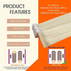 Full Shine BLonde Hair Extensions Real Human Hair Color 60 Tape in Extensions Injection Tape ins Machine Remy Seamless Long Skin Weft 20Inch 50Gram Intact Brazilian Soft for Women 20Pcs