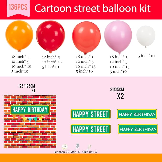 Sesame Friends Birthday Party decorations Cartoon Theme primary color Balloon - Image 6