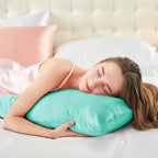 BEDELITE Satin Body Pillow Cover, Super Soft and Cooling Body Pillow Pillowcase for Hair and Skin, Breathable Silky Full Long Pillowcase Cover(20"x54", Turquoise)