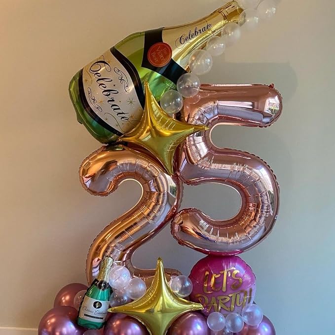 Rose Gold 25 Number Balloons, 40 Inch Big Giant Jumbo 25 or 52 Balloon Numbers - Image 6